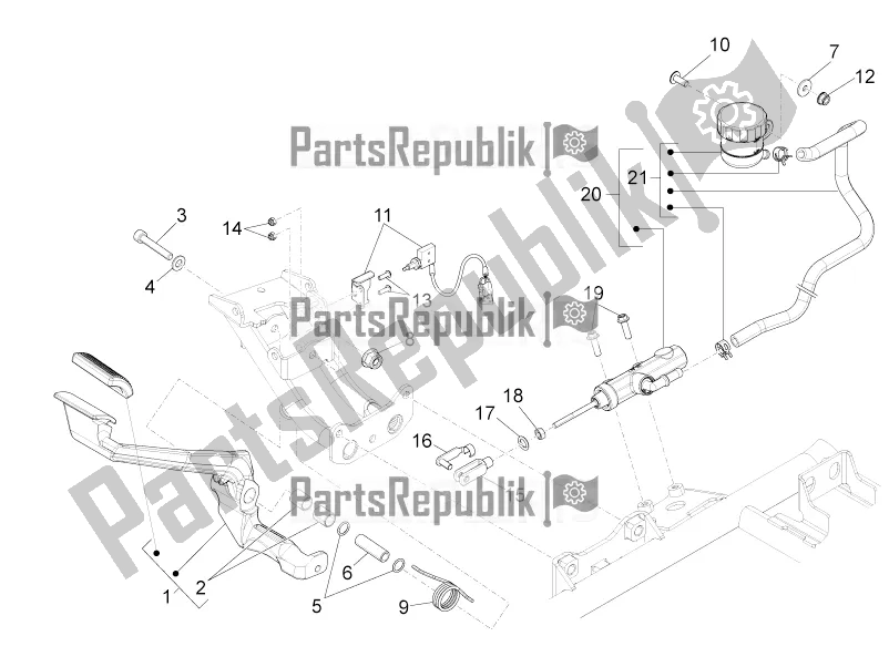 Tutte le parti per il Pompa Freno Posteriore del Moto-Guzzi California 1400 Touring ABS Apac 2021