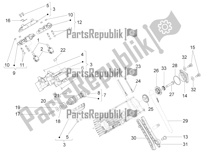 Toutes les pièces pour le Système De Calage Du Cylindre Droit I du Moto-Guzzi California 1400 Touring ABS Apac 2021