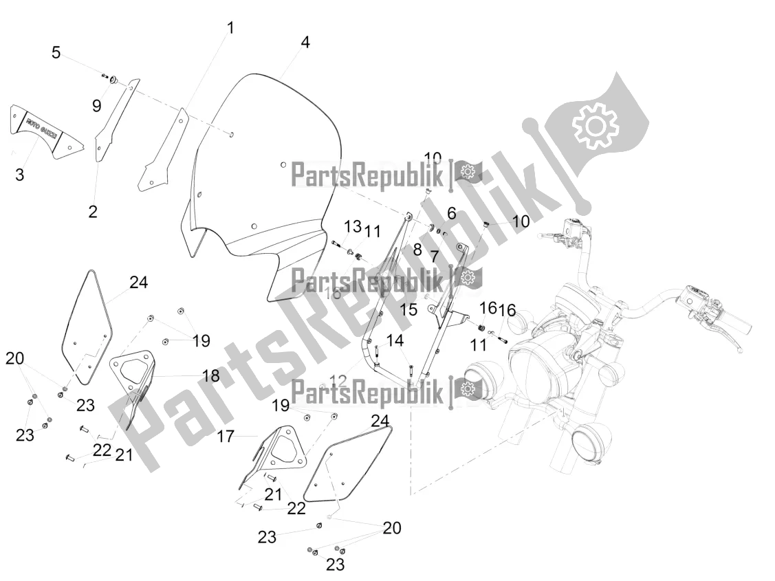 All parts for the Windshield of the Moto-Guzzi California 1400 Touring ABS Apac 2021