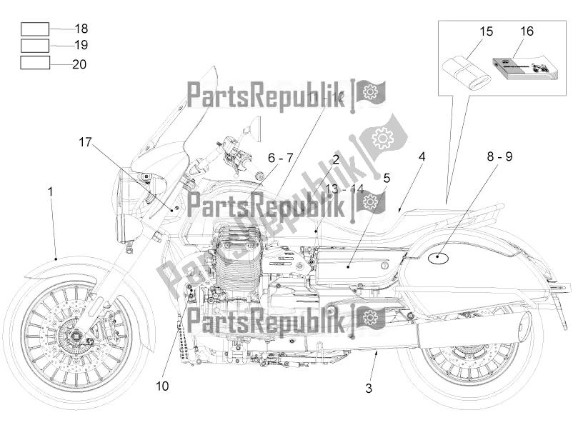 All parts for the Decal of the Moto-Guzzi California 1400 Touring ABS USA 2018