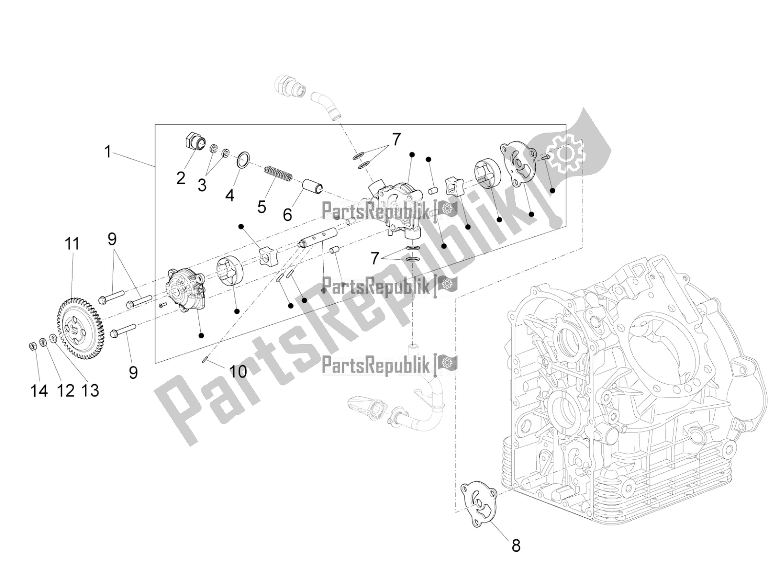 Toutes les pièces pour le La Pompe à Huile du Moto-Guzzi California 1400 Touring ABS USA 2018