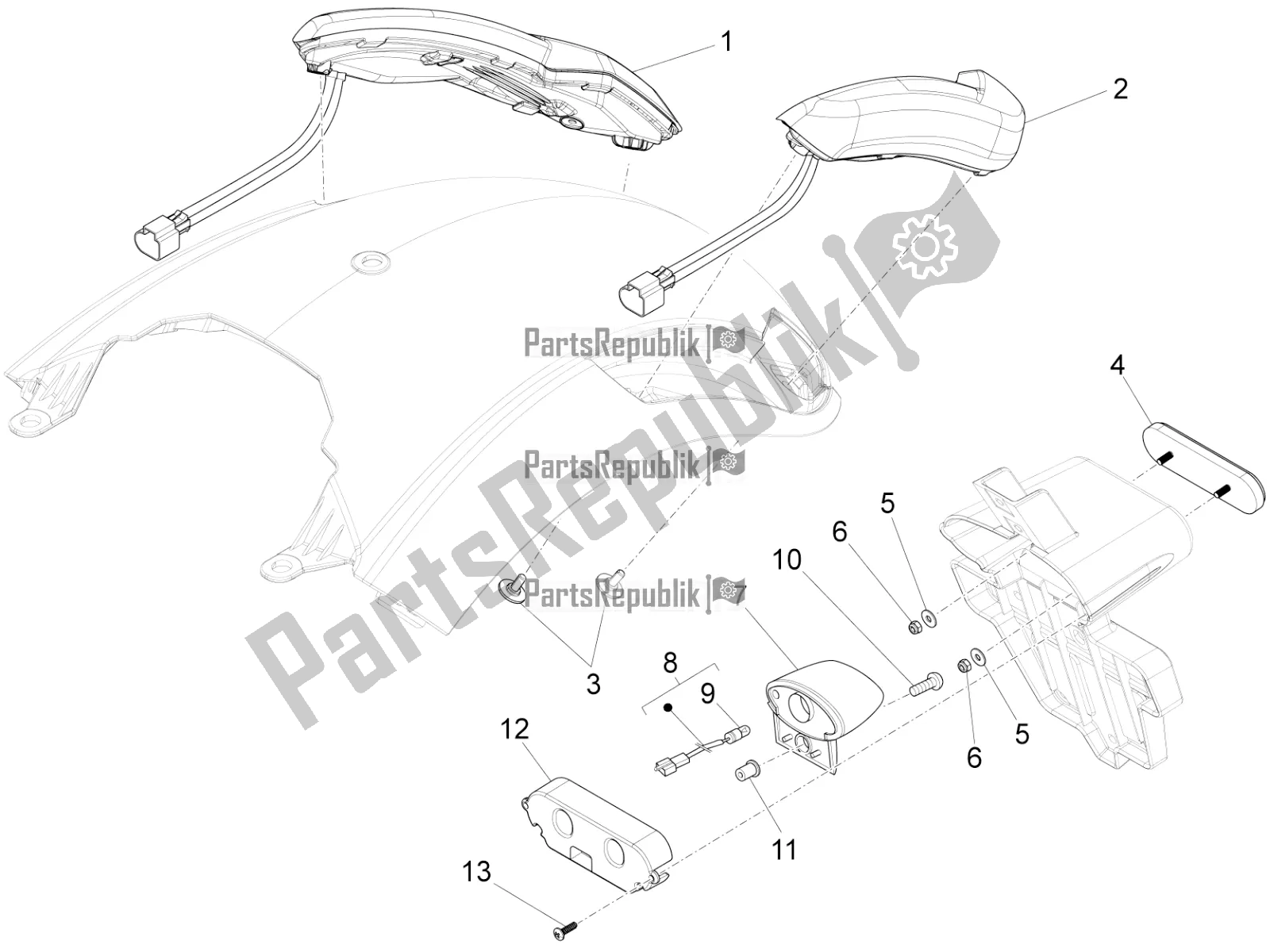 Toutes les pièces pour le Feux Arrière du Moto-Guzzi California 1400 Touring ABS USA 2018