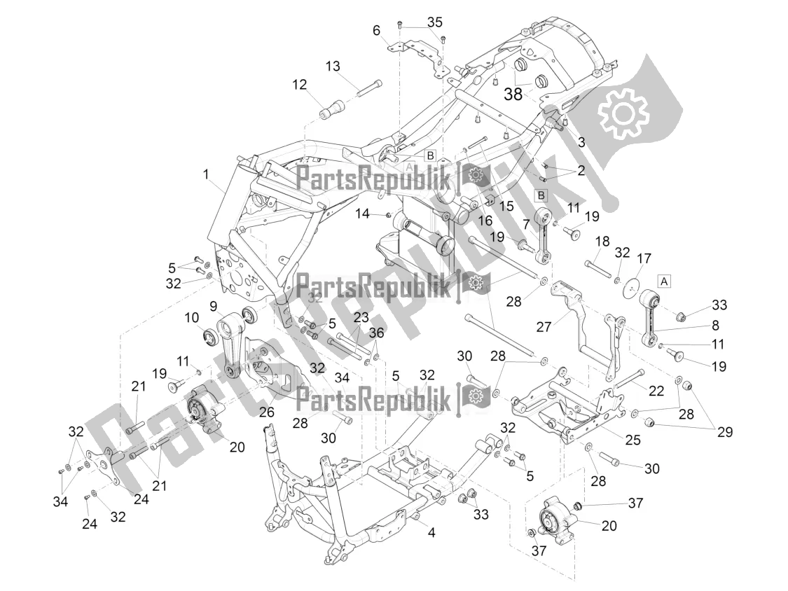 Todas las partes para Marco de Moto-Guzzi California 1400 Touring ABS USA 2020