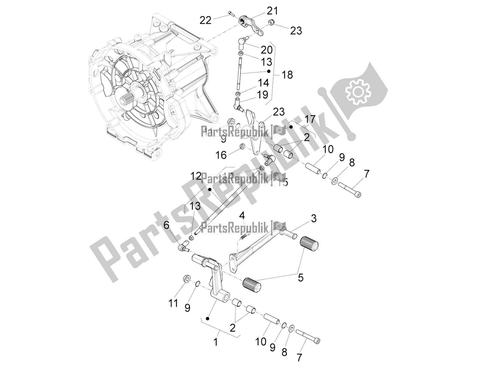Tutte le parti per il Leva Del Cambio del Moto-Guzzi California 1400 Touring ABS USA 2020