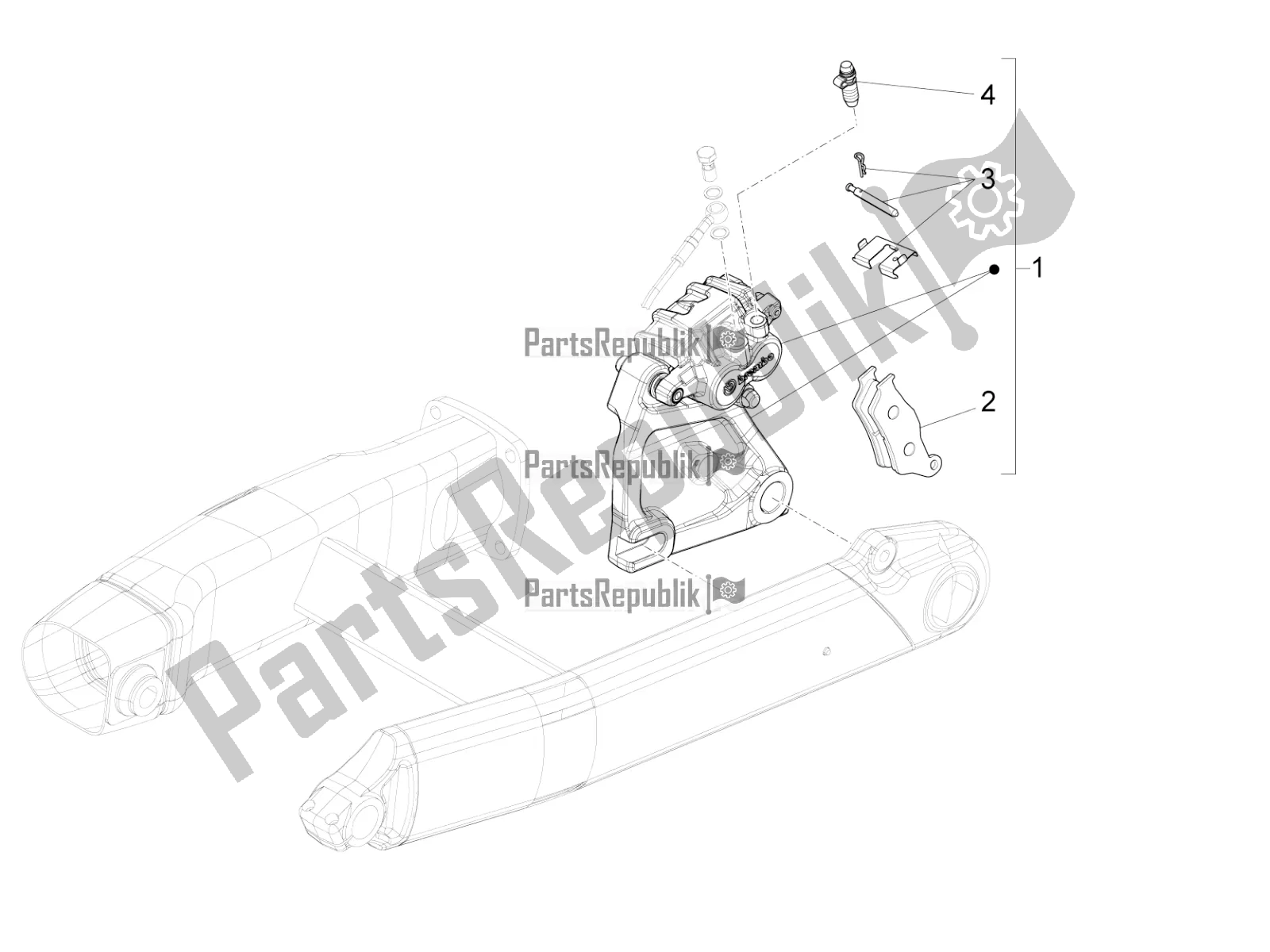 Toutes les pièces pour le étrier De Frein Arrière du Moto-Guzzi California 1400 Touring ABS USA 2020