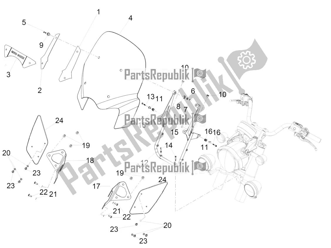 All parts for the Windshield of the Moto-Guzzi California 1400 Touring ABS USA 2020