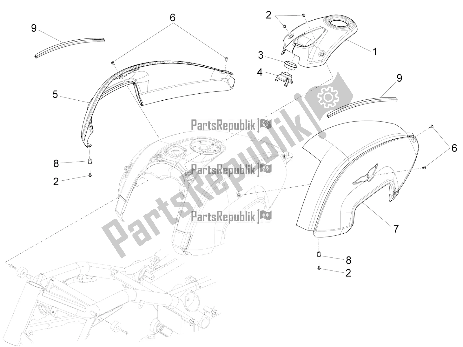 Toutes les pièces pour le Couvercle De Réservoir du Moto-Guzzi California 1400 Touring SE ABS 2016