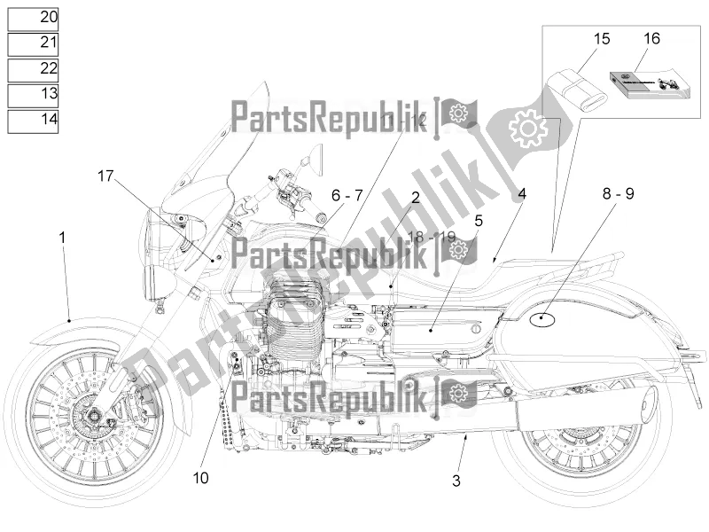 Toutes les pièces pour le Décalque du Moto-Guzzi California 1400 Touring SE ABS USA 2016