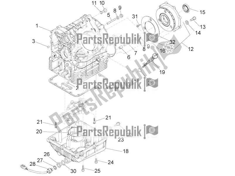 Todas as partes de Cárteres Eu do Moto-Guzzi Eldorado 1400 ABS 2016
