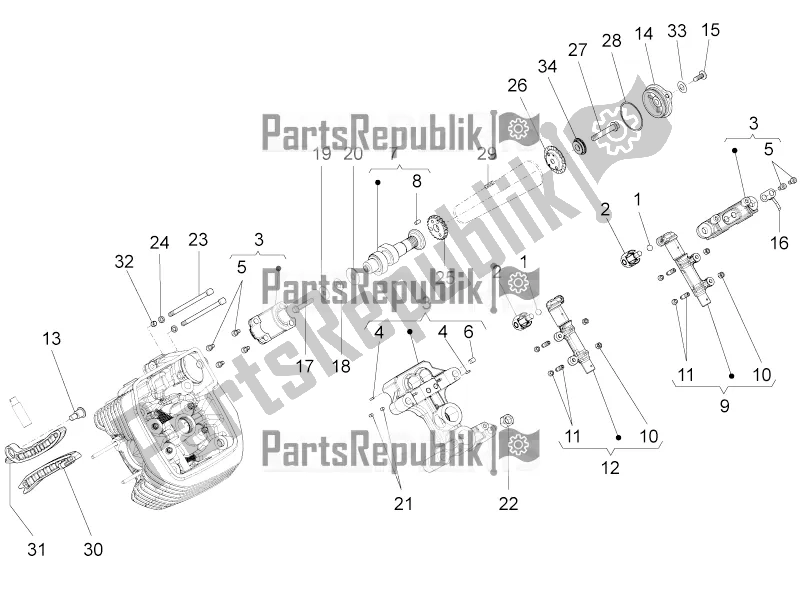 Toutes les pièces pour le Système De Synchronisation De Cylindre Lh I du Moto-Guzzi Eldorado 1400 ABS 2016