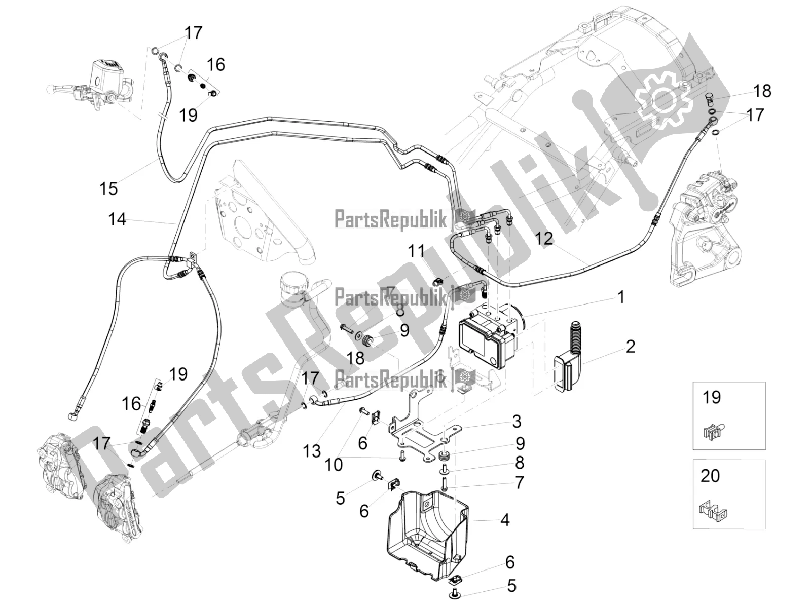 Toutes les pièces pour le Système De Freinage Abs du Moto-Guzzi Eldorado 1400 ABS 2017