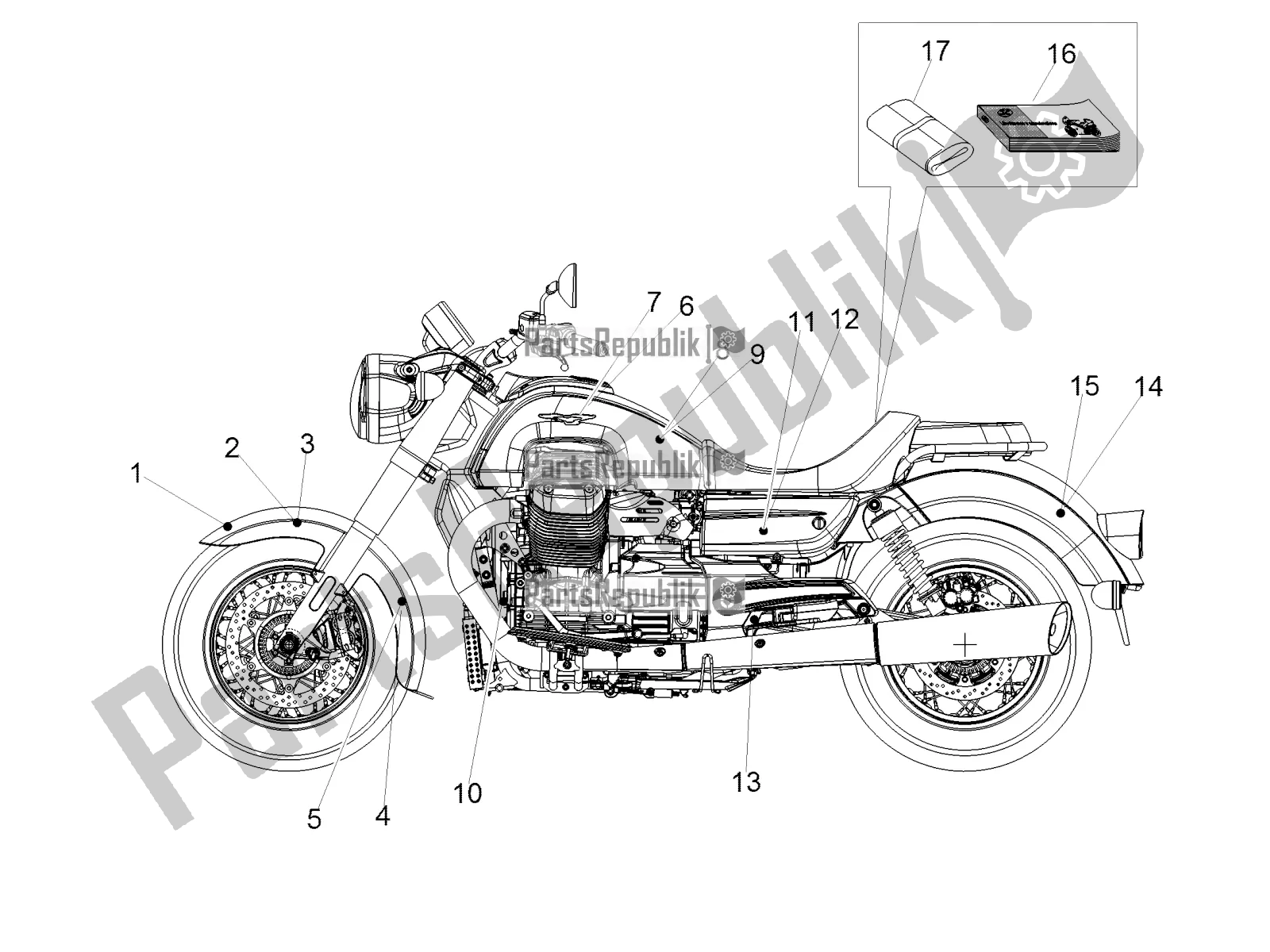 All parts for the Decal of the Moto-Guzzi Eldorado 1400 ABS 2017