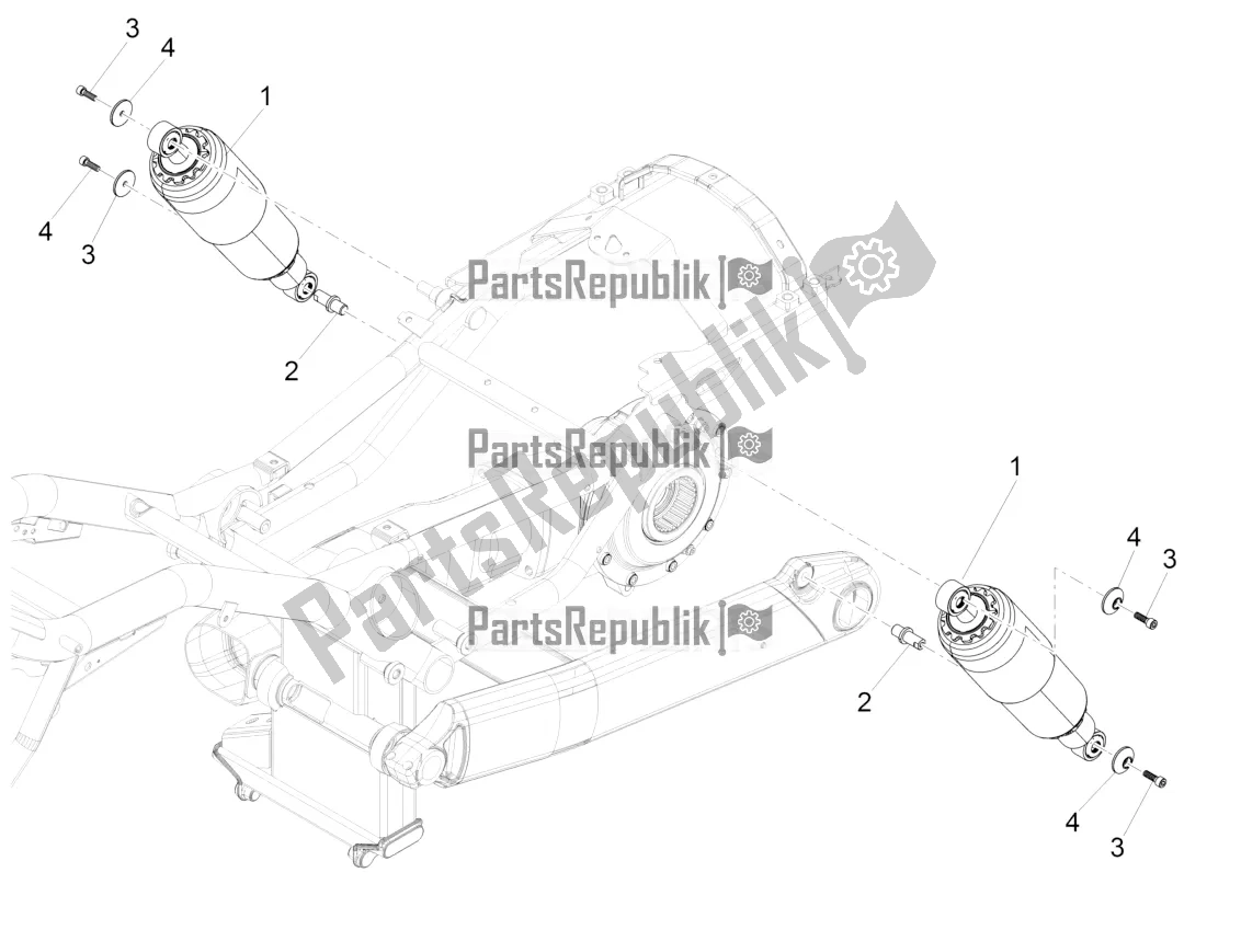 All parts for the Shock Absorber of the Moto-Guzzi Eldorado 1400 ABS 2017