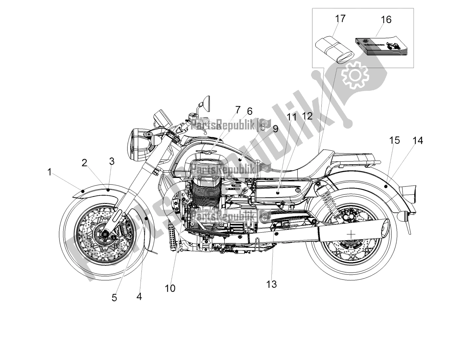 Alle onderdelen voor de Sticker van de Moto-Guzzi Eldorado 1400 ABS 2018