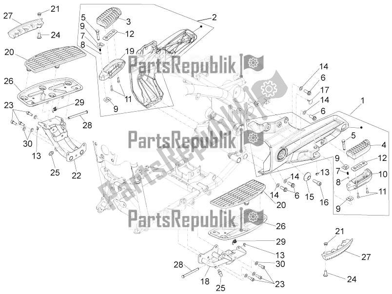 All parts for the Foot Rests of the Moto-Guzzi Eldorado 1400 ABS 2019