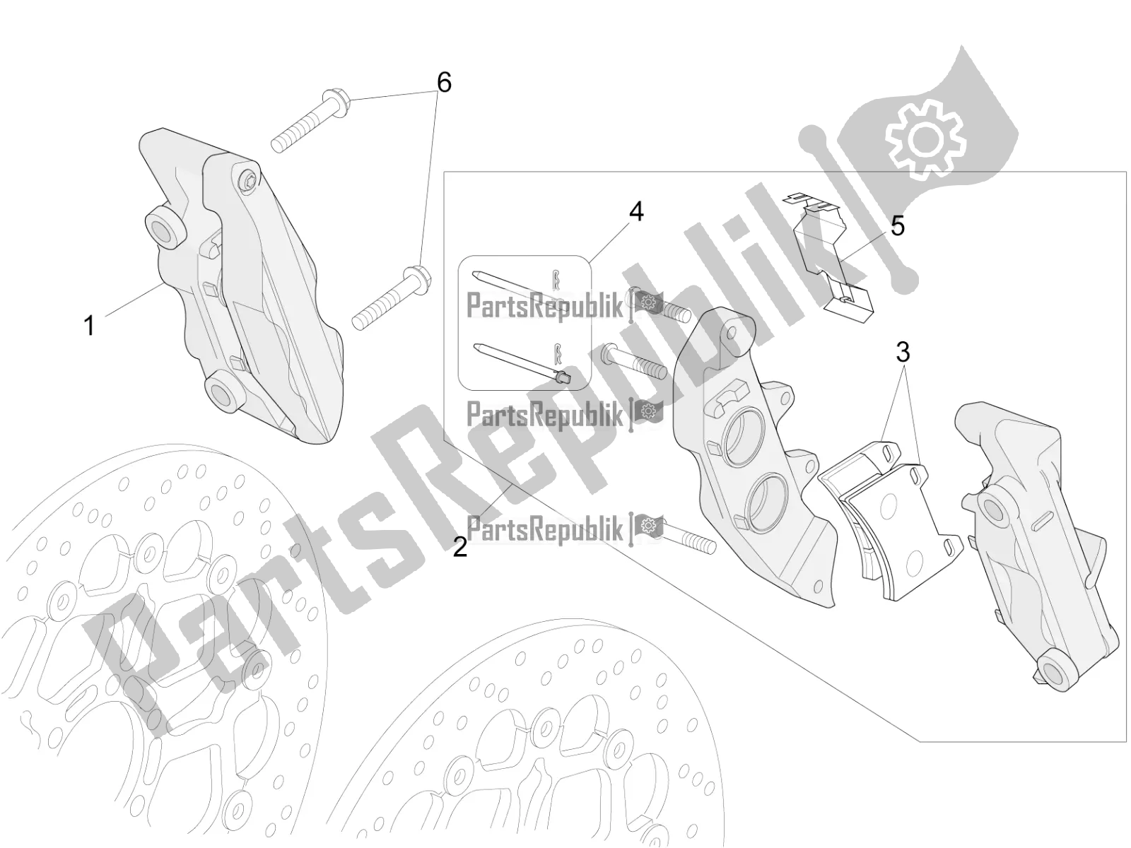 Todas las partes para Pinza De Freno Delantero de Moto-Guzzi Eldorado 1400 ABS 2020