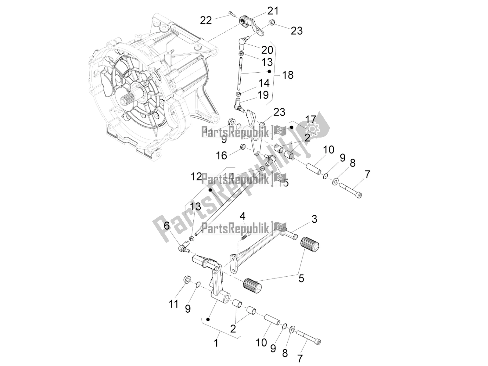 Todas las partes para Palanca De Cambios de Moto-Guzzi Eldorado 1400 ABS 2020