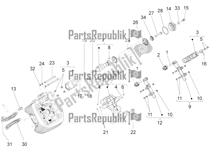 All parts for the Lh Cylinder Timing System I of the Moto-Guzzi Eldorado 1400 ABS 2020