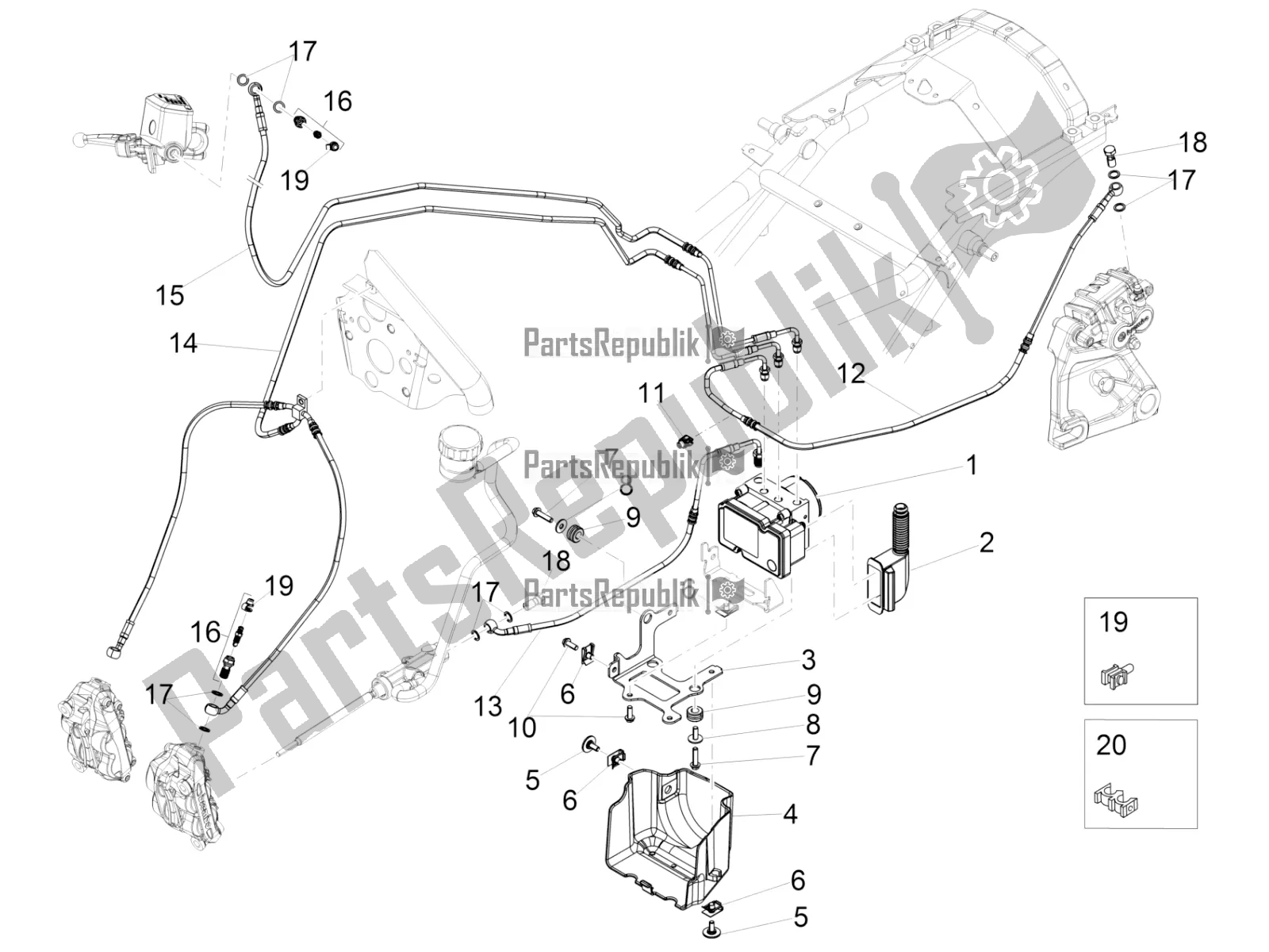 Toutes les pièces pour le Système De Freinage Abs du Moto-Guzzi Eldorado 1400 ABS 2021