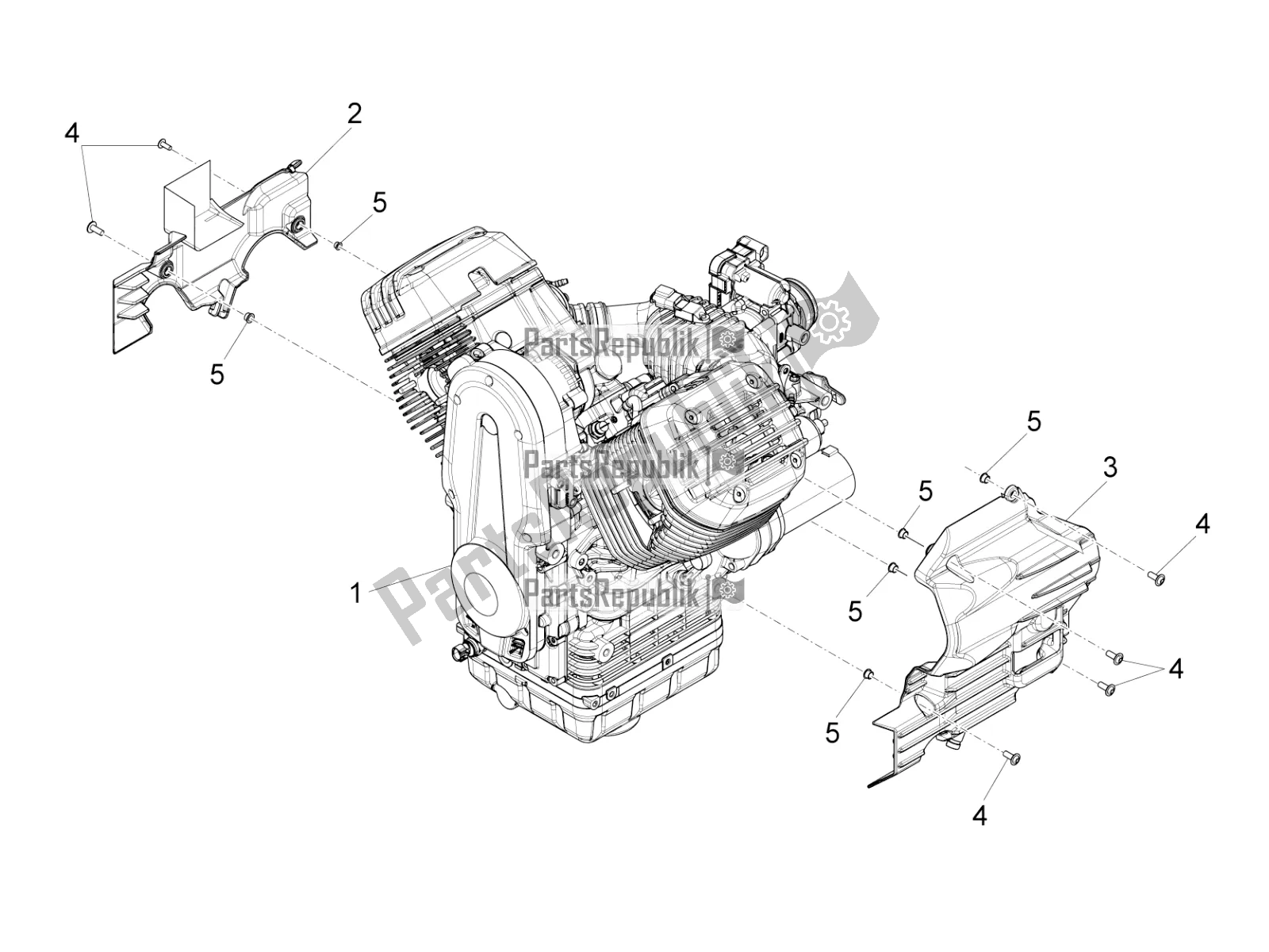 Todas as partes de Alavanca Parcial De Completação Do Motor do Moto-Guzzi Eldorado 1400 ABS 2021