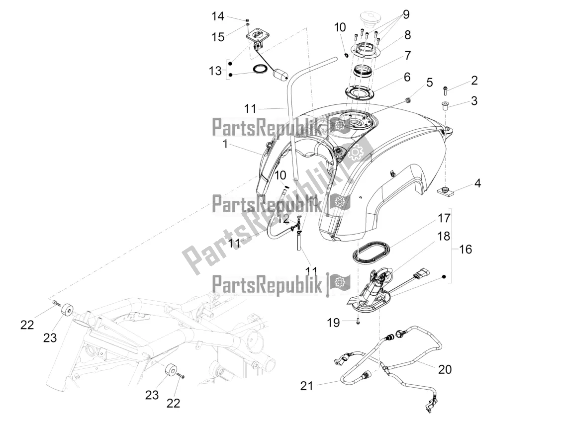 Todas as partes de Tanque De Combustível do Moto-Guzzi Eldorado 1400 ABS 2021