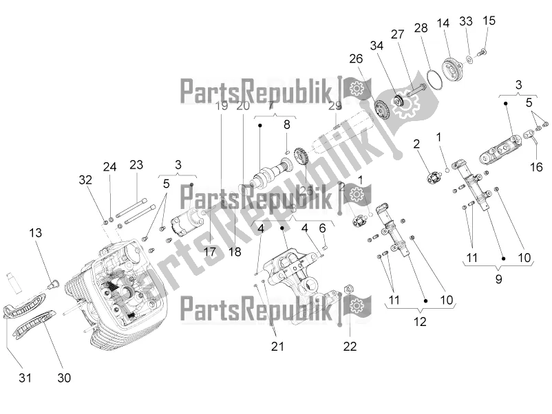 Todas as partes de Lh Sistema De Cronometragem Do Cilindro I do Moto-Guzzi Eldorado 1400 ABS 2021