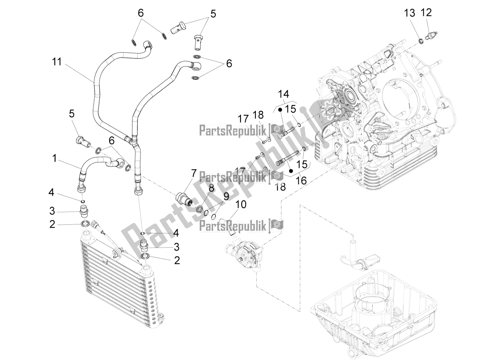 All parts for the Lubrication of the Moto-Guzzi Eldorado 1400 ABS 2021