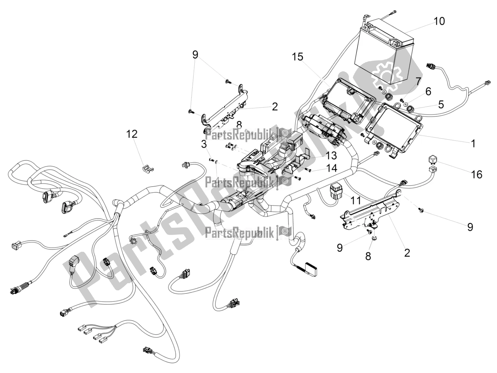 All parts for the Rear Electrical System of the Moto-Guzzi Eldorado 1400 ABS 2021