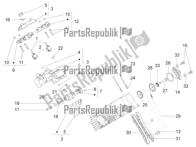 Wszystkie części do Prawy Uk? Ad Rozrz? Du Cylindra I Moto-Guzzi Eldorado 1400 ABS 2021