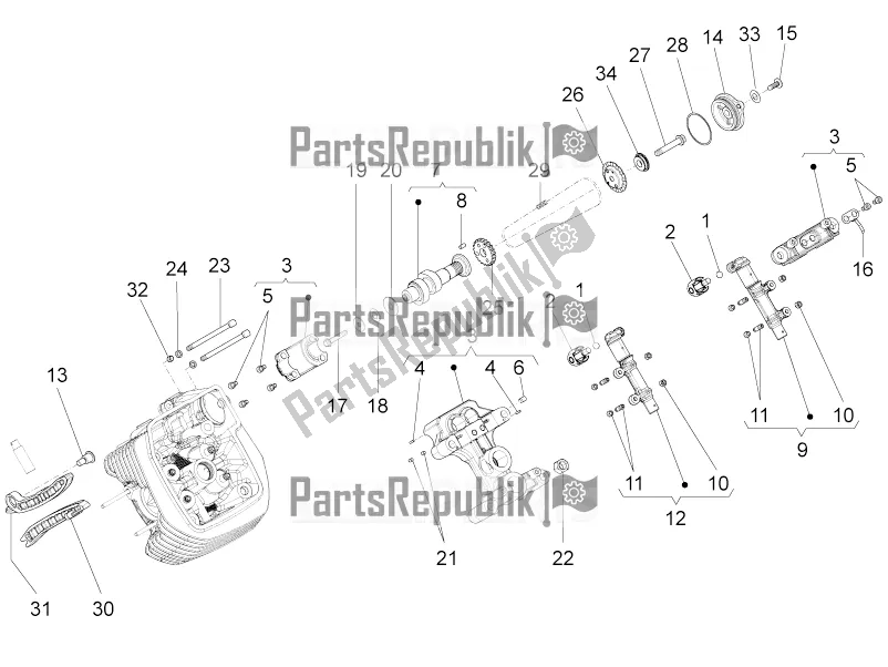 Toutes les pièces pour le Système De Synchronisation De Cylindre Lh I du Moto-Guzzi Eldorado 1400 ABS Apac 2018