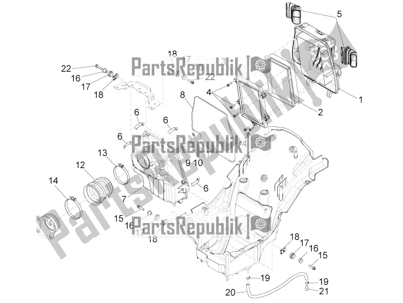 All parts for the Air Box of the Moto-Guzzi Eldorado 1400 ABS Apac 2019