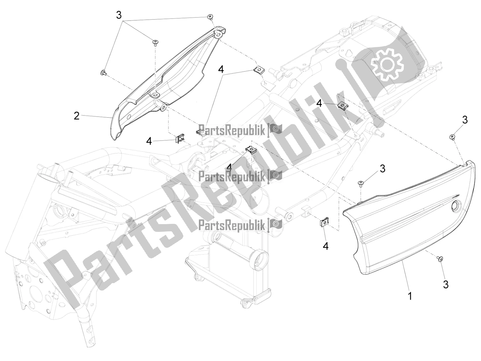 Todas las partes para Cuerpo Central de Moto-Guzzi Eldorado 1400 ABS Apac 2020