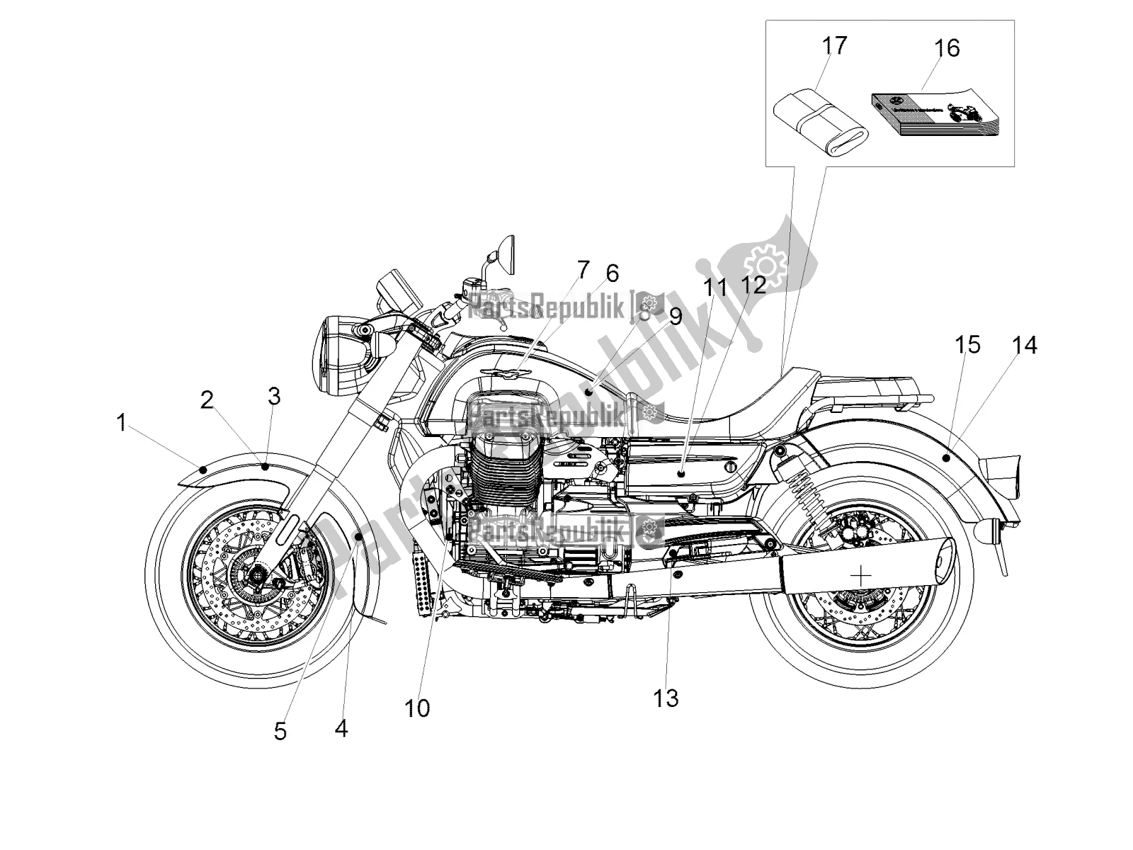 Alle onderdelen voor de Sticker van de Moto-Guzzi Eldorado 1400 ABS Apac 2020