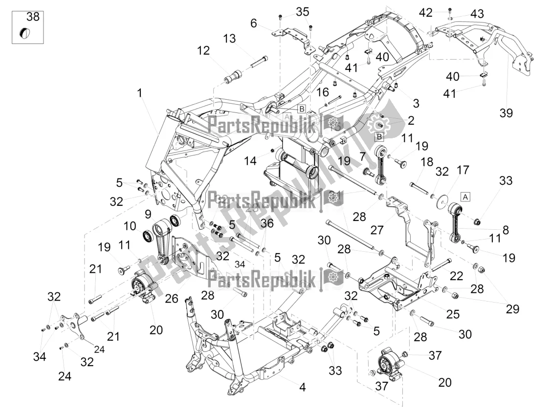 Toutes les pièces pour le Cadre du Moto-Guzzi Eldorado 1400 ABS Apac 2021