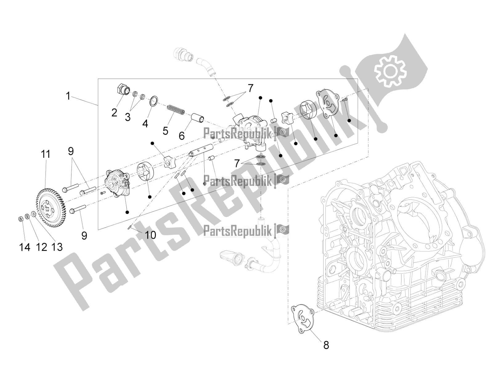 Toutes les pièces pour le La Pompe à Huile du Moto-Guzzi Eldorado 1400 ABS USA 2016