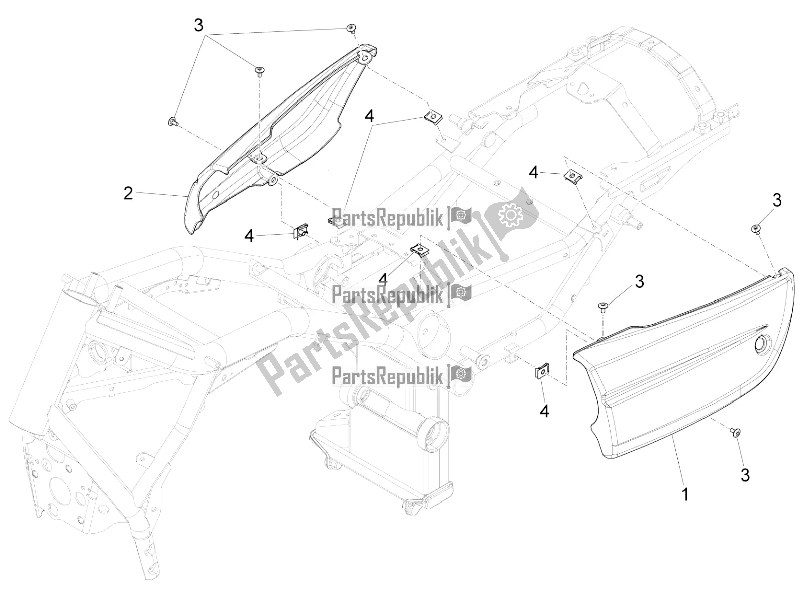 Toutes les pièces pour le Corps Central du Moto-Guzzi Eldorado 1400 ABS USA 2017