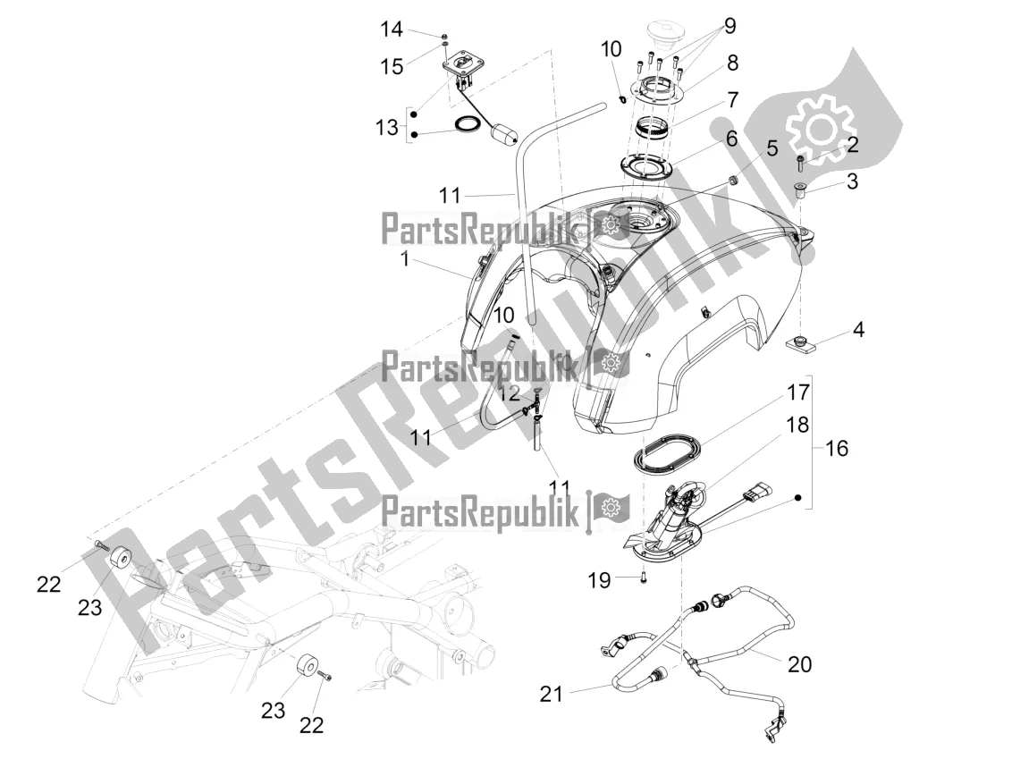 Todas las partes para Depósito De Combustible de Moto-Guzzi Eldorado 1400 ABS USA 2017