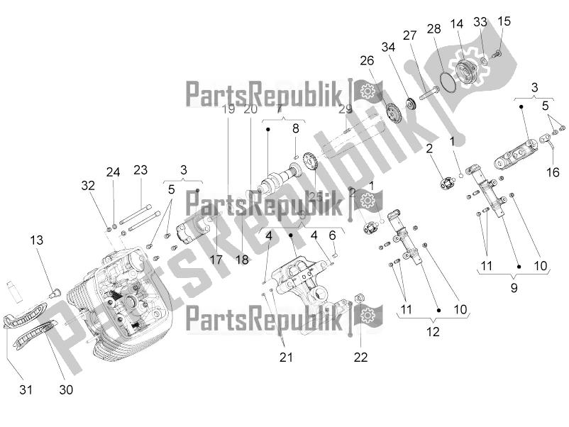 Toutes les pièces pour le Système De Synchronisation De Cylindre Lh I du Moto-Guzzi Eldorado 1400 ABS USA 2017