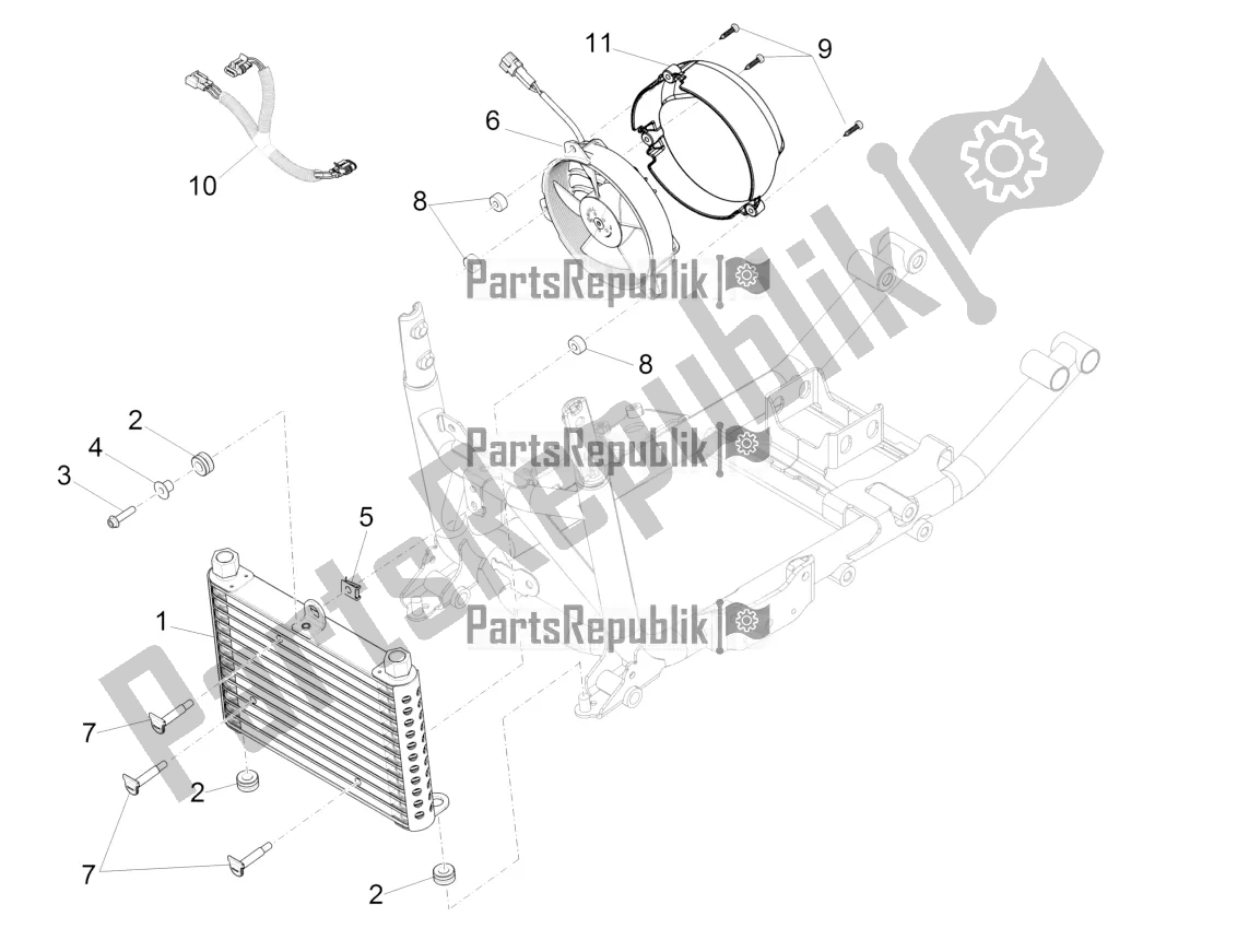 Alle onderdelen voor de Olie Radiator van de Moto-Guzzi Eldorado 1400 ABS USA 2017