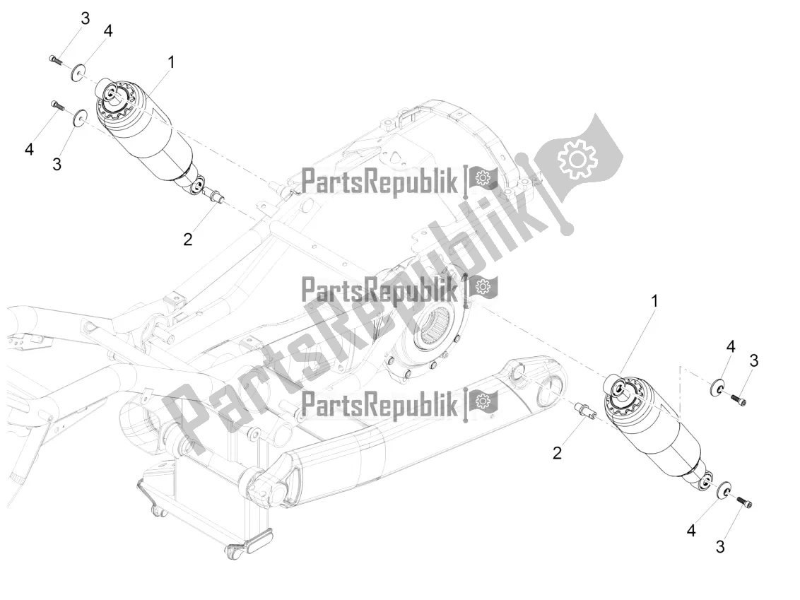 All parts for the Shock Absorber of the Moto-Guzzi Eldorado 1400 ABS USA 2017