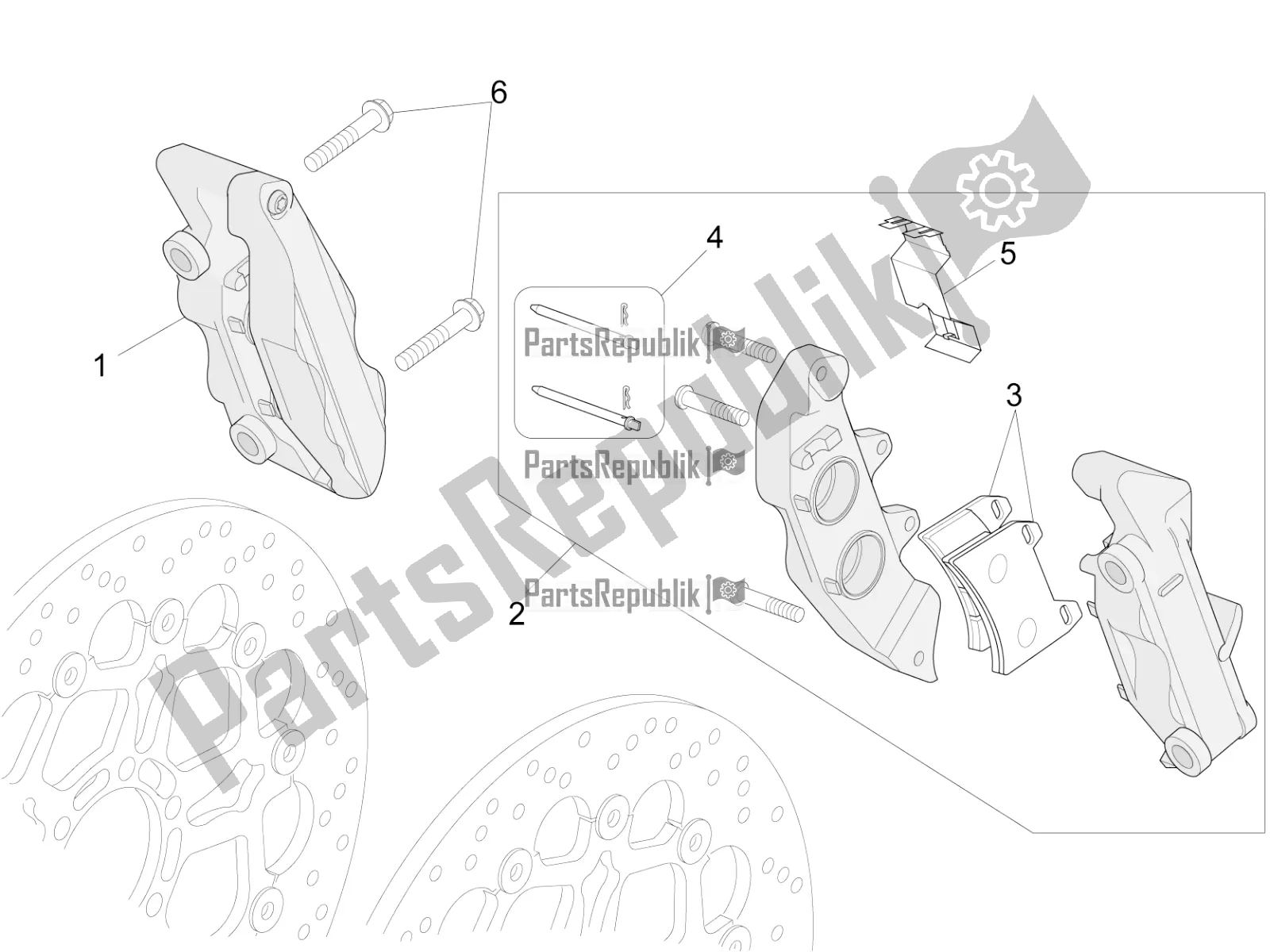 Todas las partes para Pinza De Freno Delantero de Moto-Guzzi Eldorado 1400 ABS USA 2018