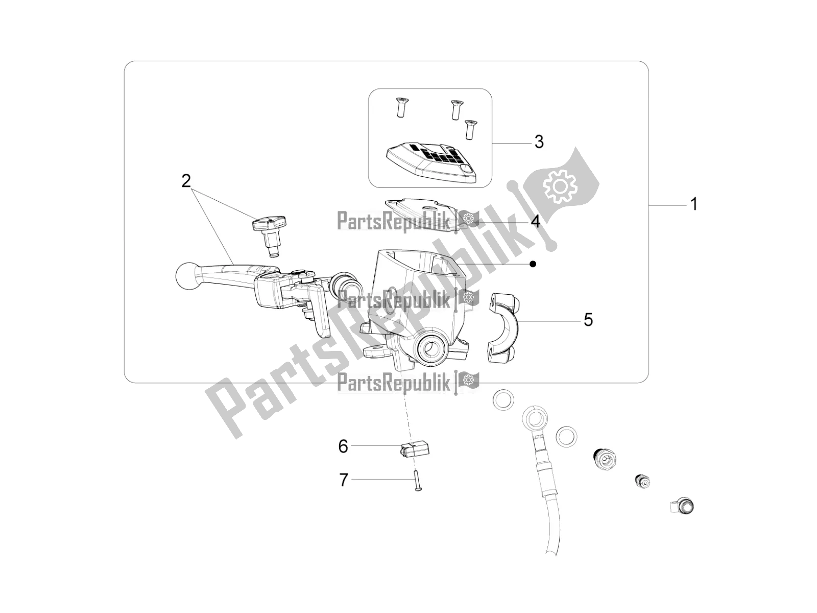 Alle onderdelen voor de Voorste Hoofdcilinder van de Moto-Guzzi Eldorado 1400 ABS USA 2019