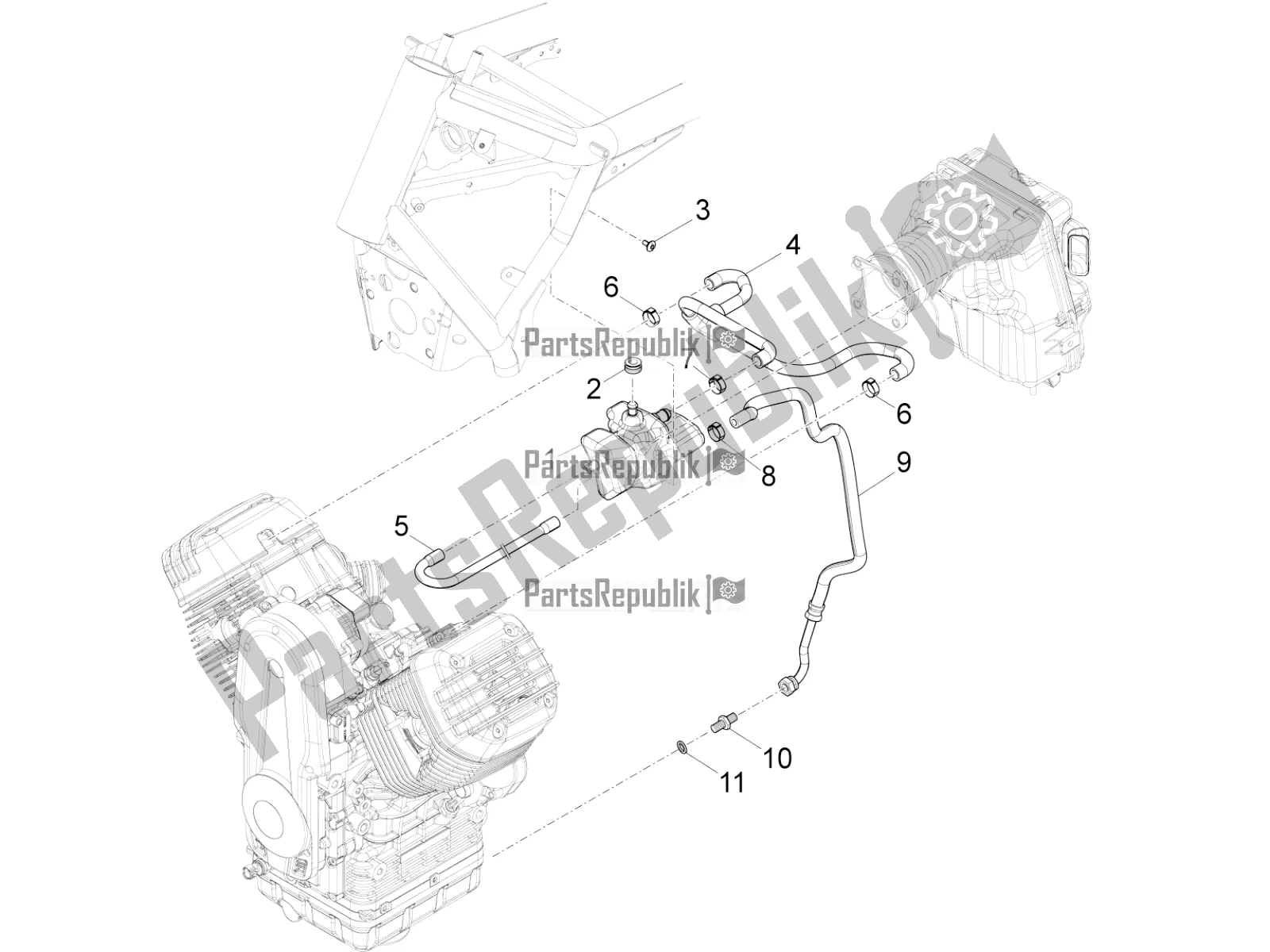 Toutes les pièces pour le Système De Soufflage du Moto-Guzzi Eldorado 1400 ABS USA 2020