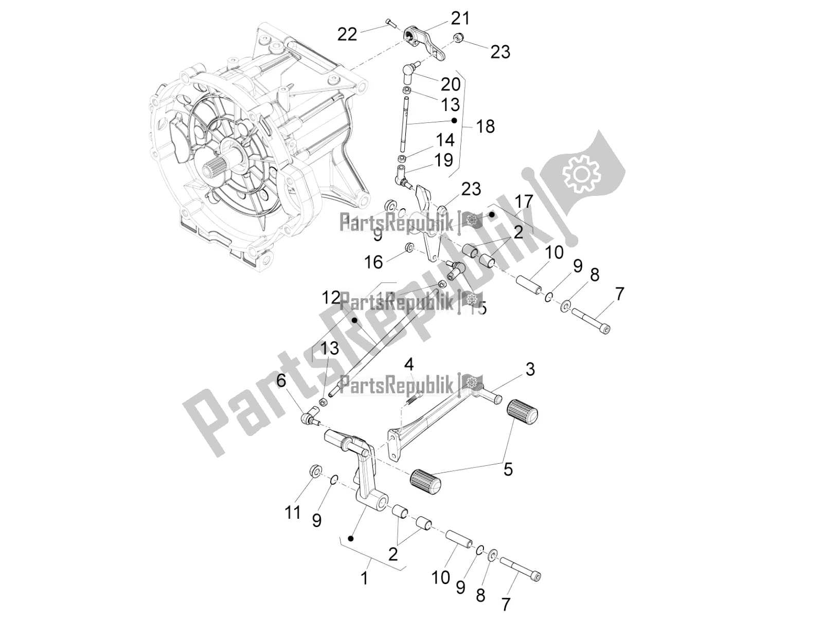 Todas las partes para Palanca De Cambios de Moto-Guzzi Eldorado 1400 ABS USA 2020