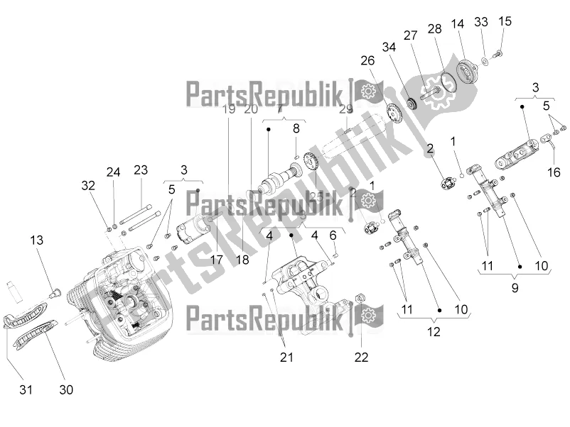 Todas las partes para Lh Sistema De Sincronización Del Cilindro I de Moto-Guzzi Eldorado 1400 ABS USA 2020