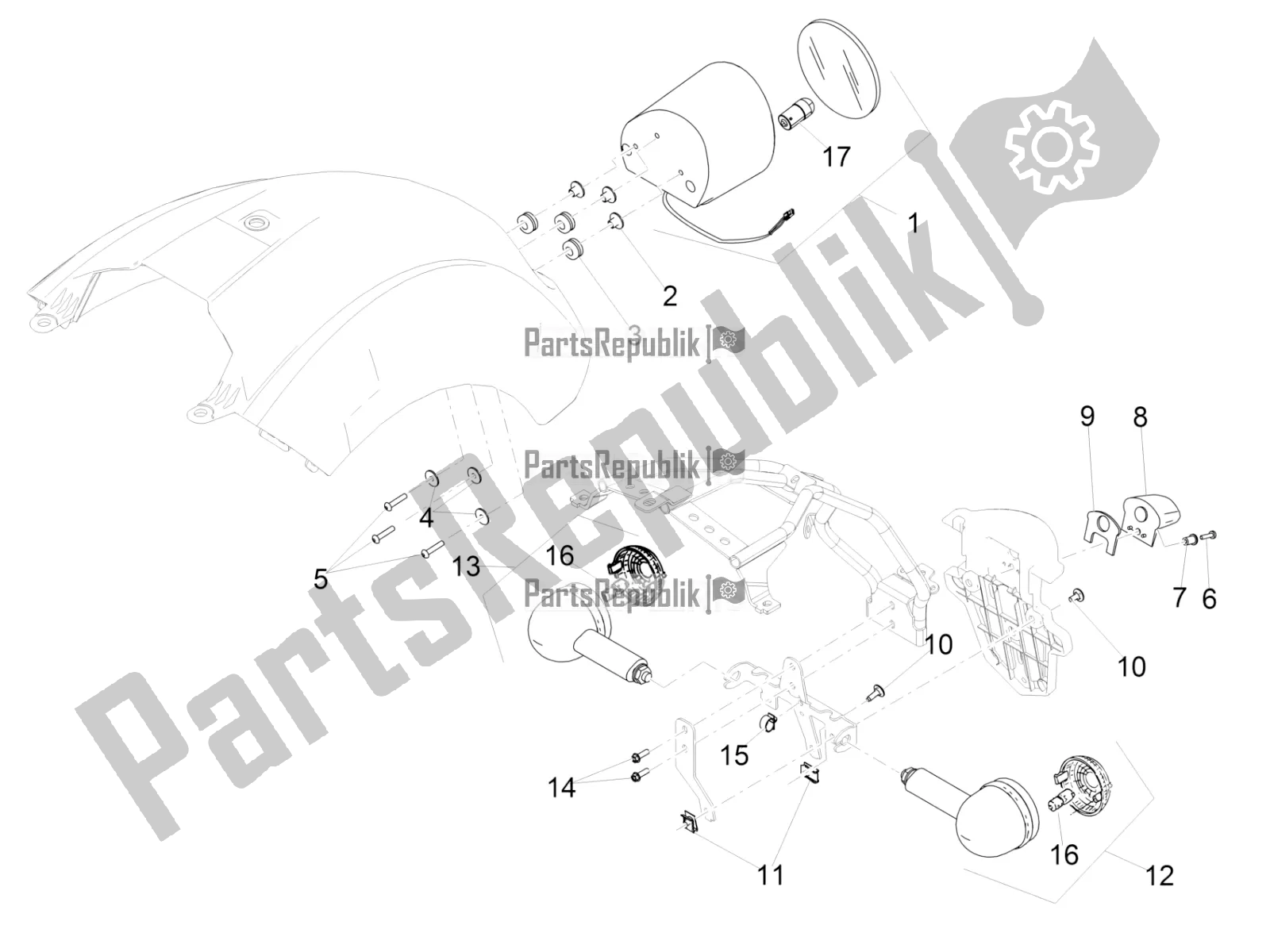 Todas las partes para Luces Traseras de Moto-Guzzi Eldorado 1400 ABS USA 2020