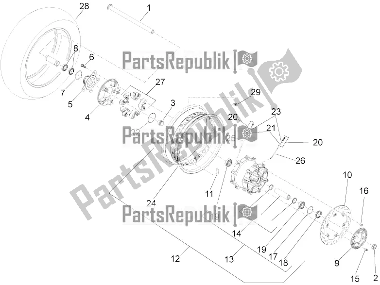 Toutes les pièces pour le Roue Arrière du Moto-Guzzi Eldorado 1400 ABS USA 2020