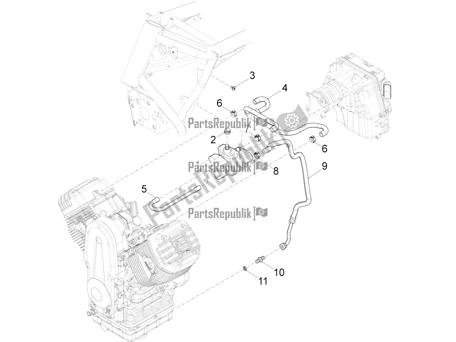 Toutes les pièces pour le Système De Soufflage du Moto-Guzzi Eldorado 1400 ABS USA 2021