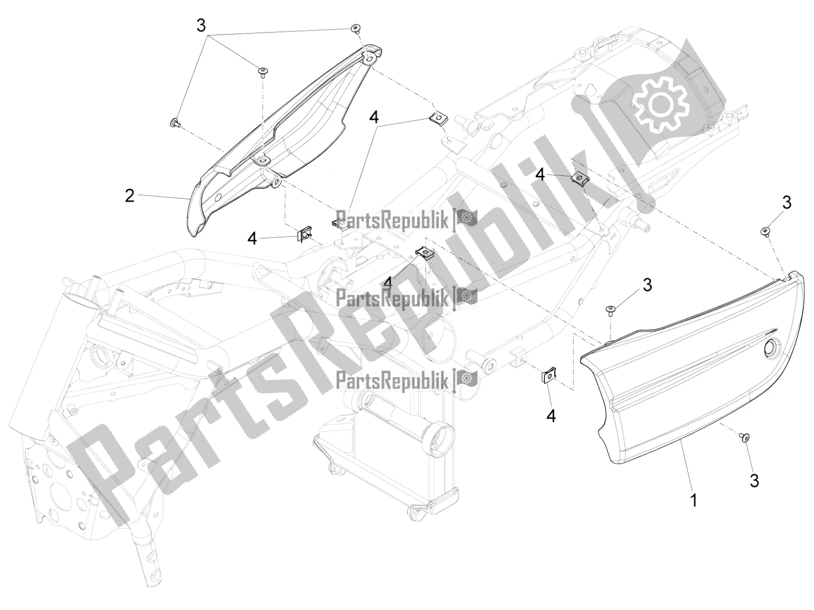 All parts for the Central Body of the Moto-Guzzi Eldorado 1400 ABS USA 2021