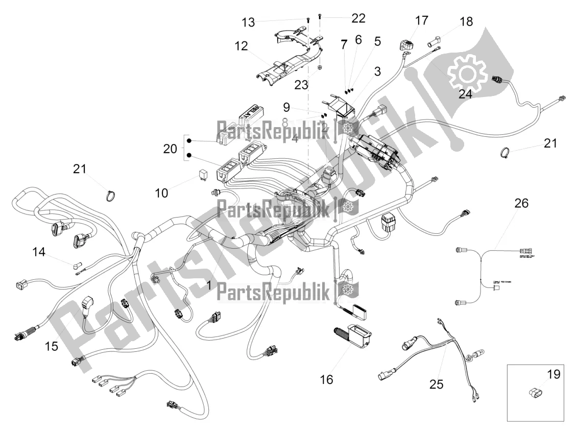 All parts for the Central Electrical System of the Moto-Guzzi Eldorado 1400 ABS USA 2021